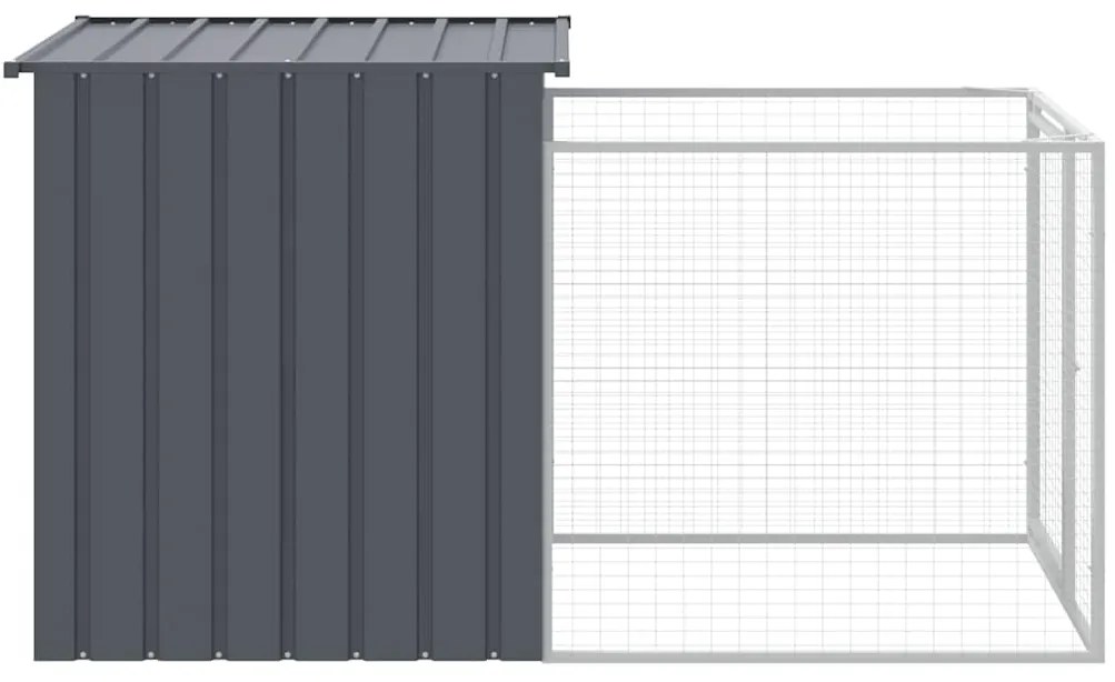 Casota para cães com parque aço galvanizado antracite