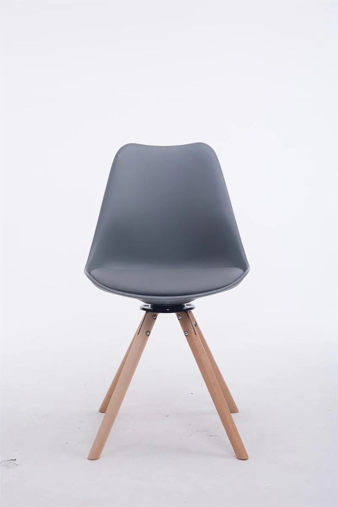 Cadeira de cozinha e sala de jantar Troyes com estrutura cor Natural 48 x 84 x 56 cm Cinzento
