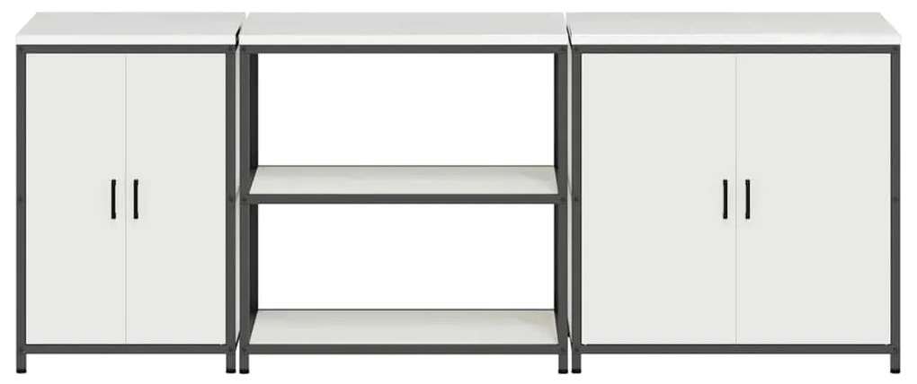 Conjunto de Armazenamento de Cozinha 3 pcs Branco
