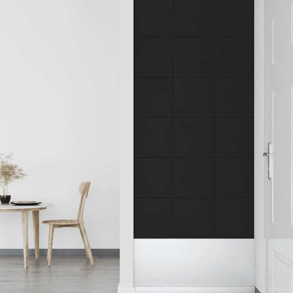 Painel de parede 12 pcs 30x30 cm veludo 1,08 m² preto