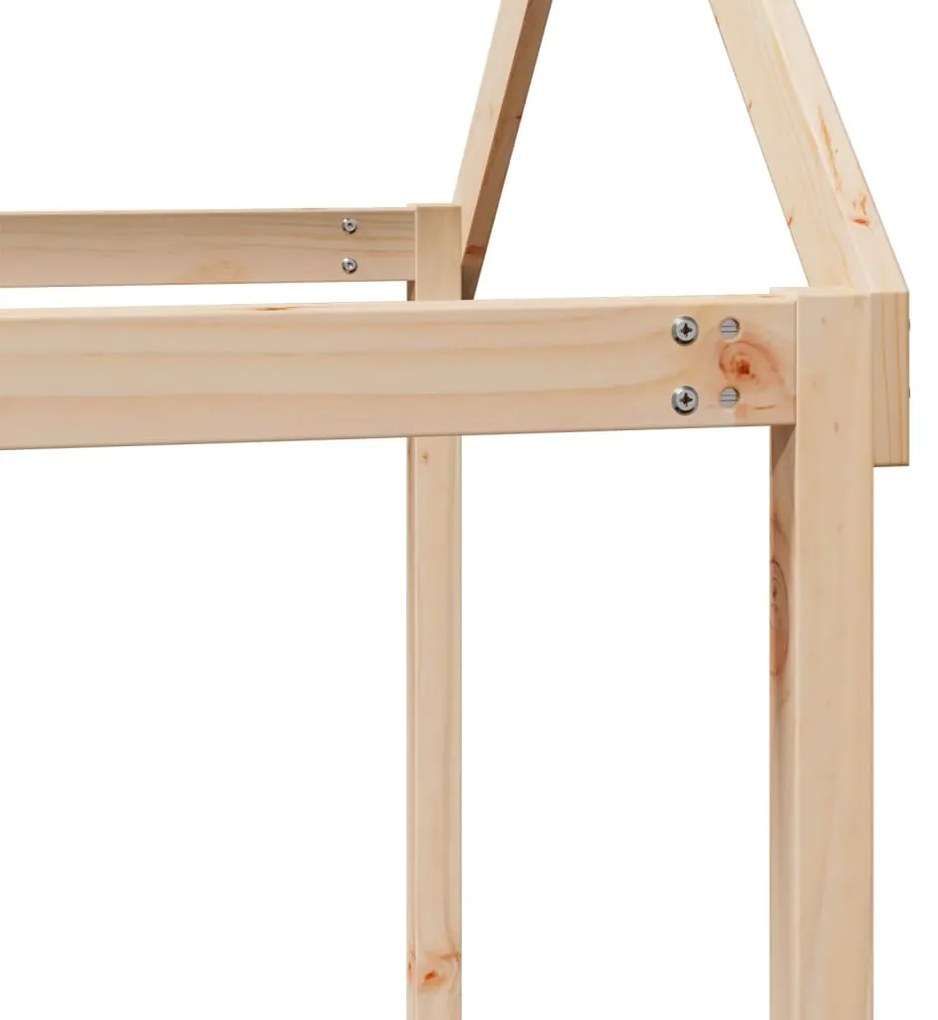 Cama alta com telhado 90x200 cm pinho maciço