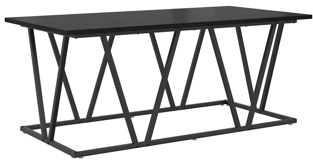 Mesa de Centro vidaXL Preta em Carvalho 100x50x40 cm em Madeira e Meta