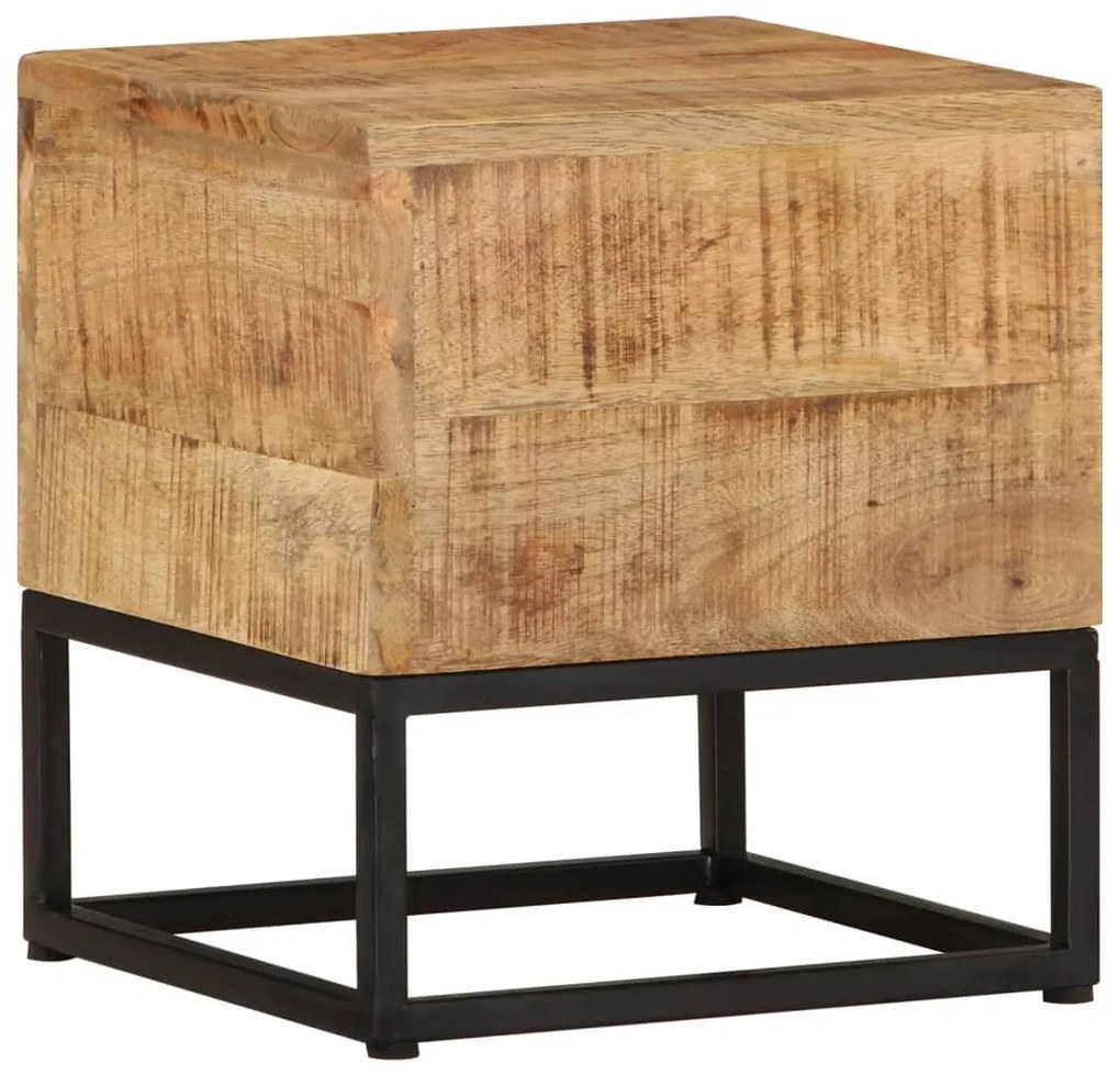 vidaXL Mesa de apoio 30x30x33 cm madeira de mangueira áspera