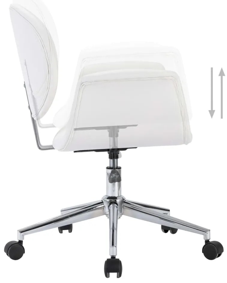 Cadeira de jantar giratória couro artificial branco