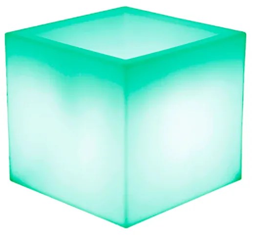 VASO QUADRADO NARCISO 40 CM COM LUZ LED RGB SOLAR + BATERIA RECARREGÁVEL HOTEL, CASA, JARDIM, RESTAURANTE, BAR