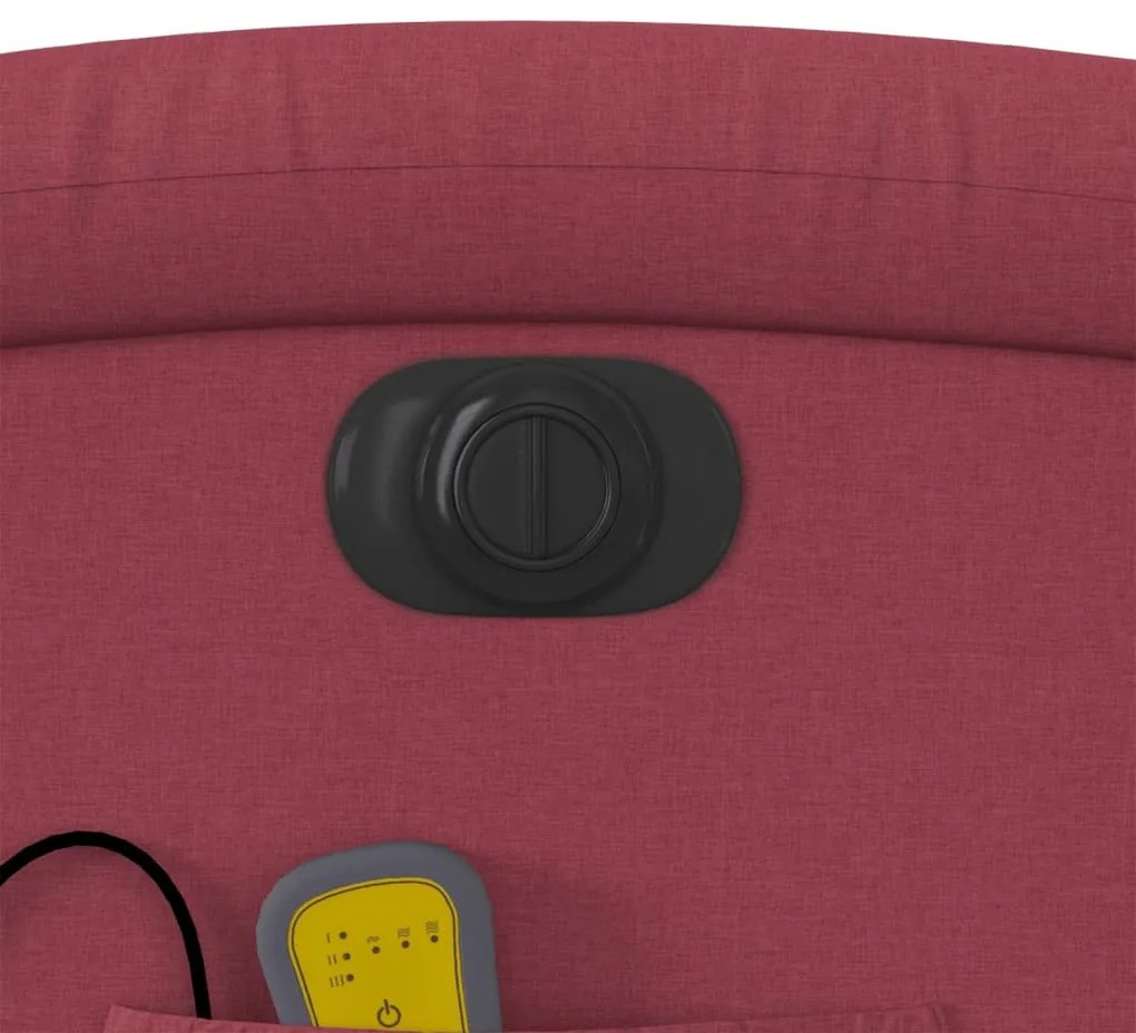 Poltrona elevatória de massagens elétrica tecido vermelho tinto