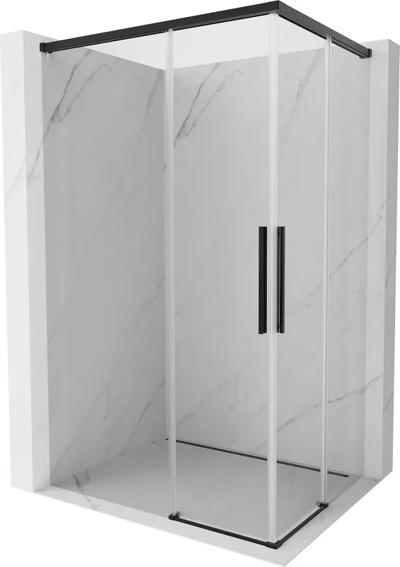 Mexen Rox Duo cabine de duche deslizante 120 x 90 cm, transparente, preta - 8C2D-120-090-70-00