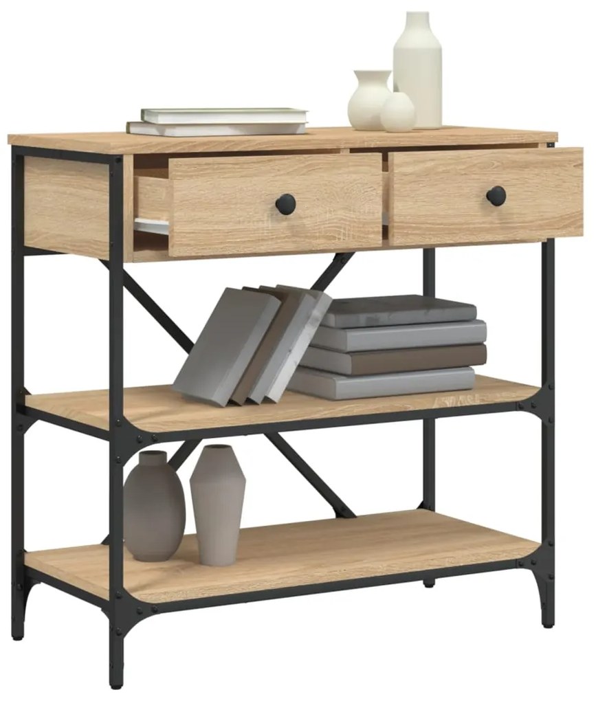 Mesa consola 75x34,5x75 cm derivados de madeira carvalho sonoma