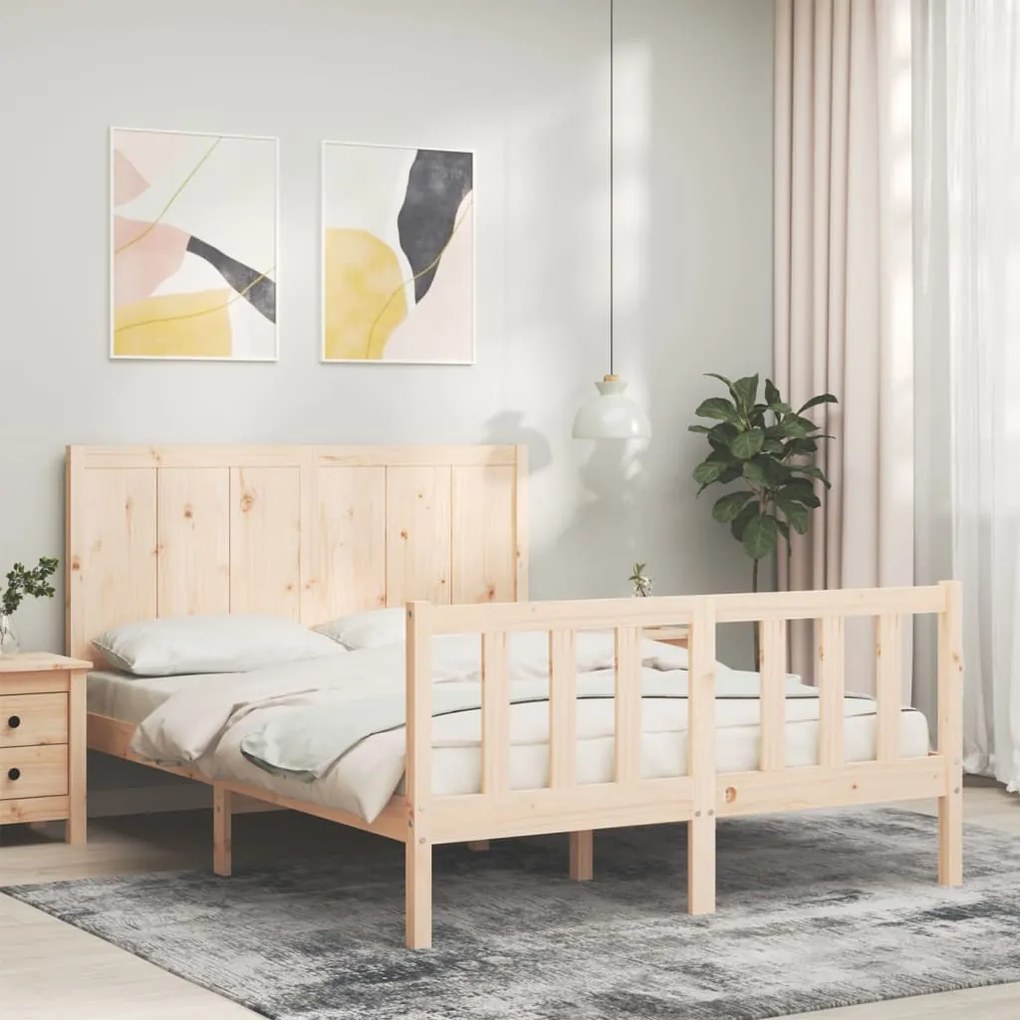 Cama sem colchão 120x200 cm madeira de pinho maciça