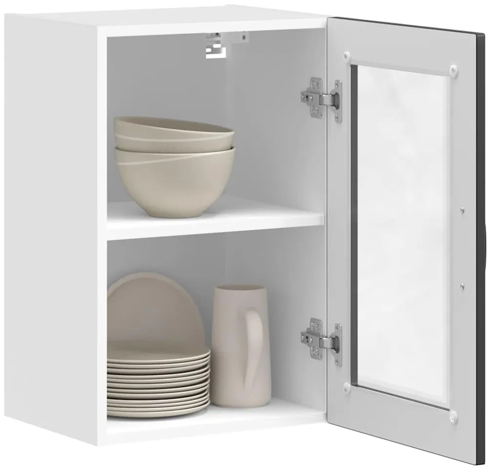 Armário de parede de cozinha com porta de vidro Porto preto