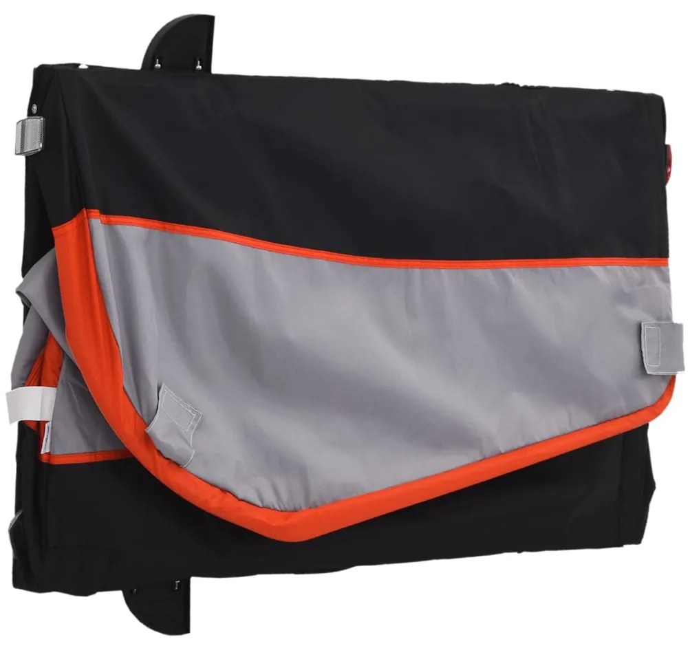 Reboque para bicicleta 45 kg ferro preto e laranja