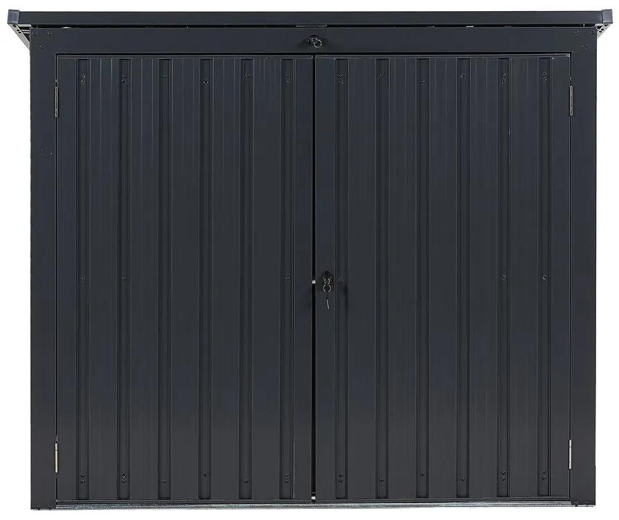 Abrigo de jardim em metal cinzento 134 x 158 cm MOENA Beliani