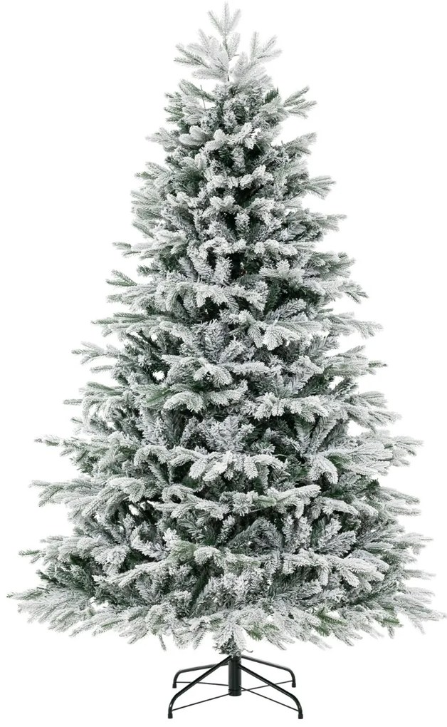 Árvore de Natal artificial pré-iluminada de 215 cm com 450 luzes LED brancas quentes (ENFEITES NÃO INCLUIDOS) verde e branca