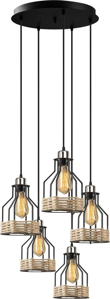 Candeeiro de Teto Fiko – Preto – 46 cm Diâmetro