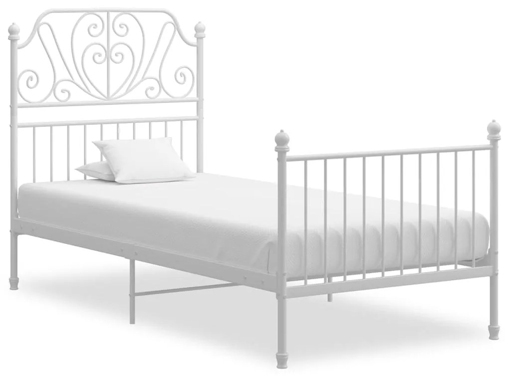 vidaXL Estrutura de cama metal 90x200 cm branco