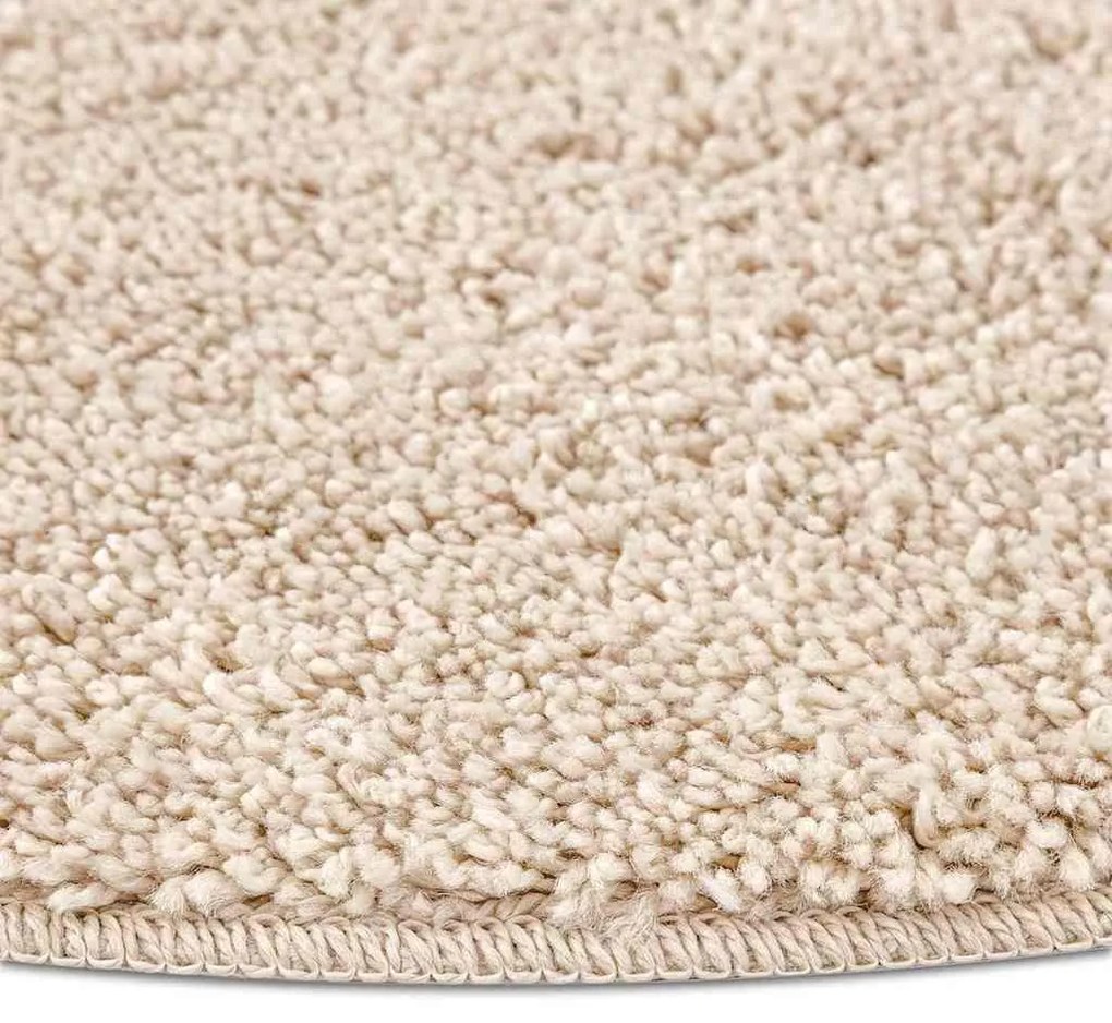 Tapete Shaggy com Base de Látex Creme ø160 cm