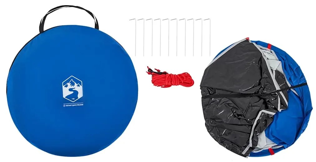 Tenda de praia pop-up impermeável azul ciano