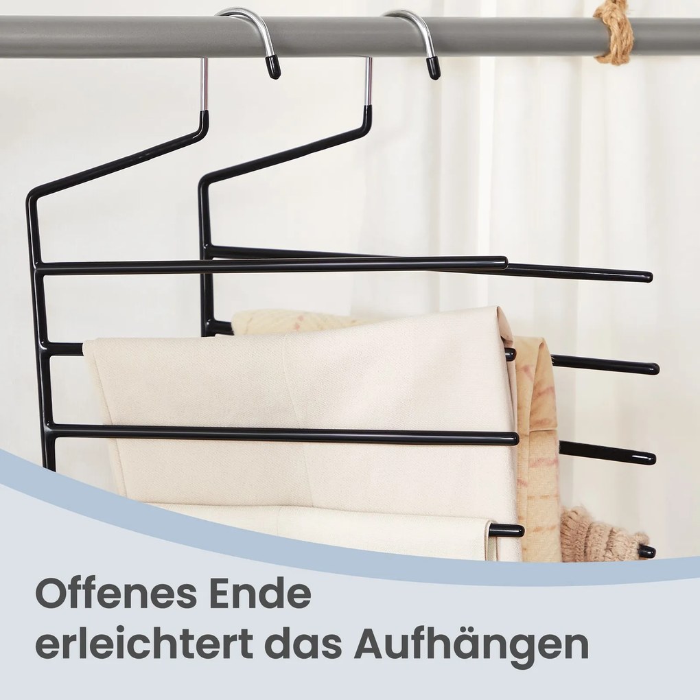 Conjunto de 4 cabides para roupas 32 x 0,5 x 35 cm pretos