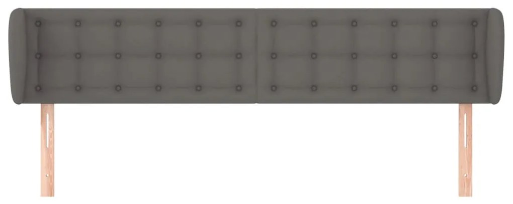Cabeceira de cama c/ abas couro artificial 183x23x78/88cm cinza