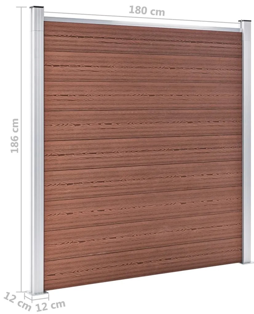 Painel de vedação para jardim 180x186 cm WPC castanho