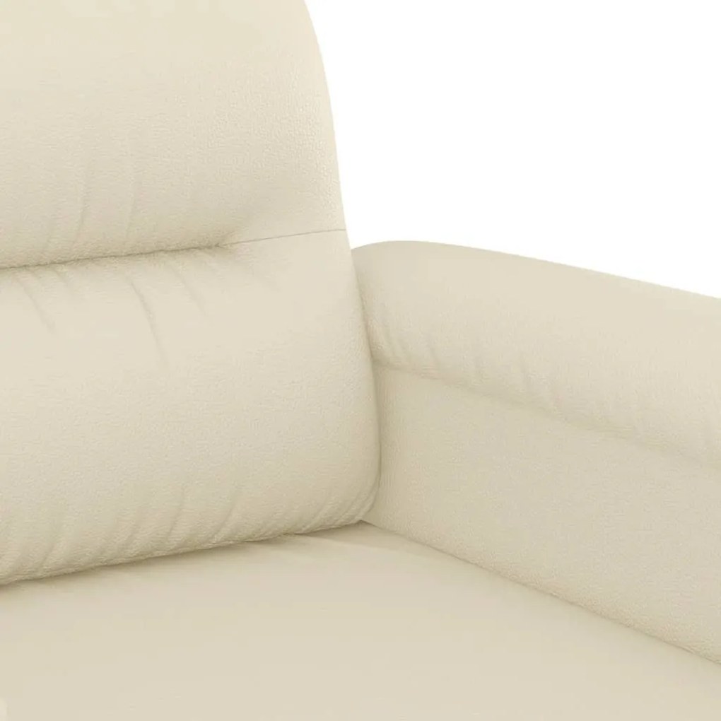 2 pcs conjunto sofás c/ almofadões couro artificial cor creme