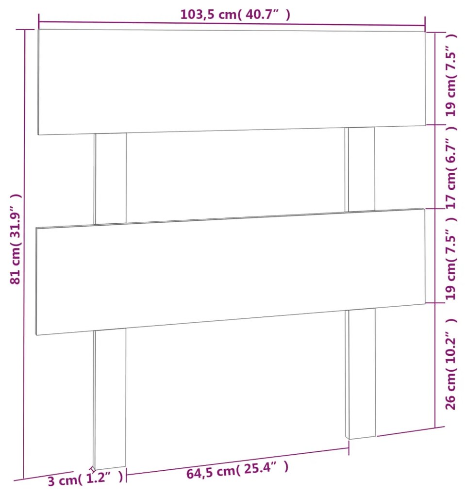 Cabeceira de cama 103,5x3x81 cm pinho maciço castanho mel