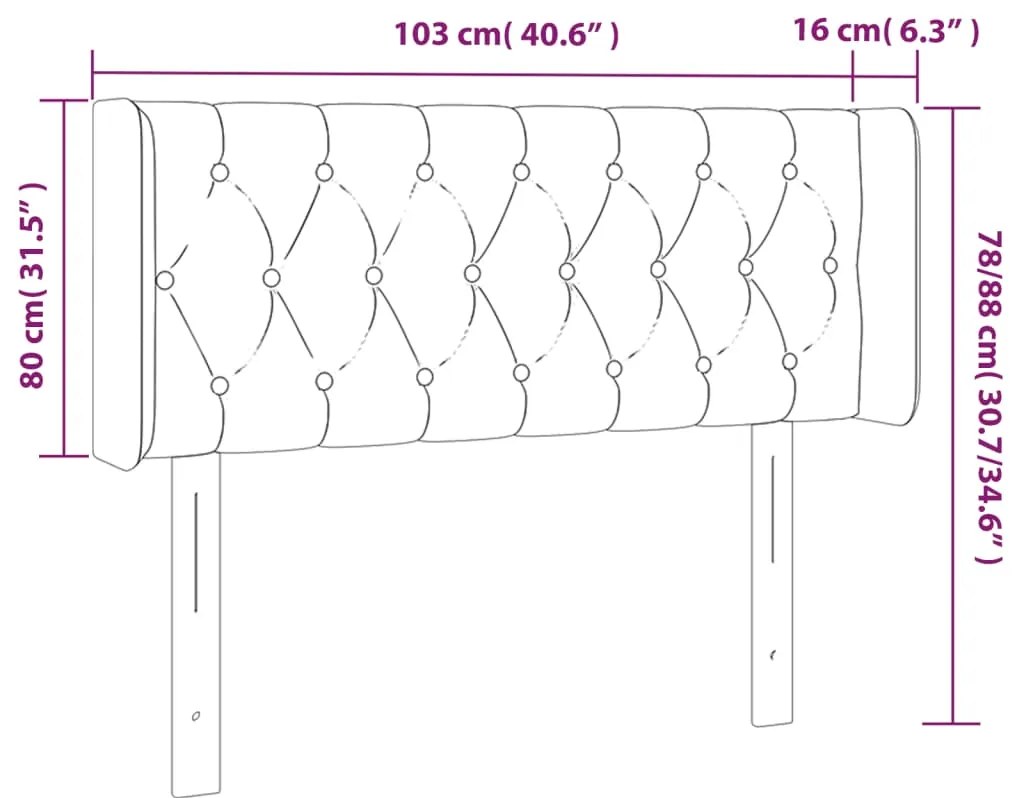Cabeceira de cama c/ abas tecido 103x16x78/88 cm preto
