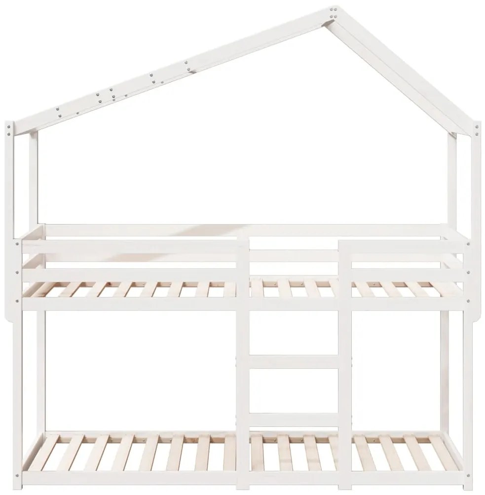 Beliche com telhado 75x190 cm madeira de pinho maciça branco