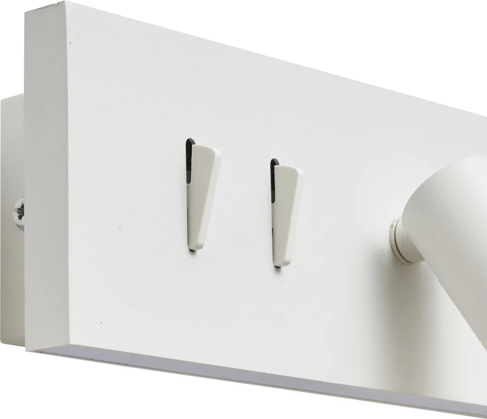 Candeeiro de Parede Moderno Ajustável Branco com USB-C incl. LED - Modric