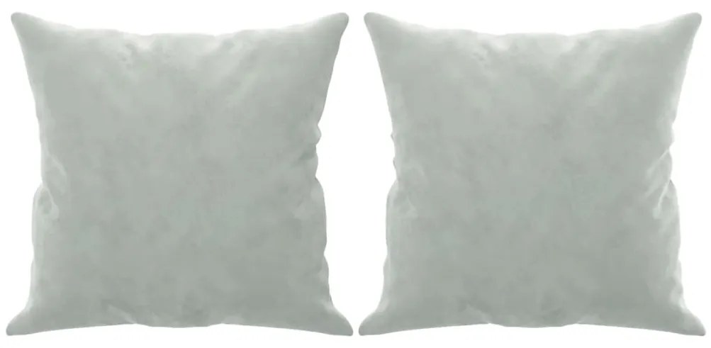 Sofá 3 lugares + almofadas decorativas 180cm veludo cinza-claro