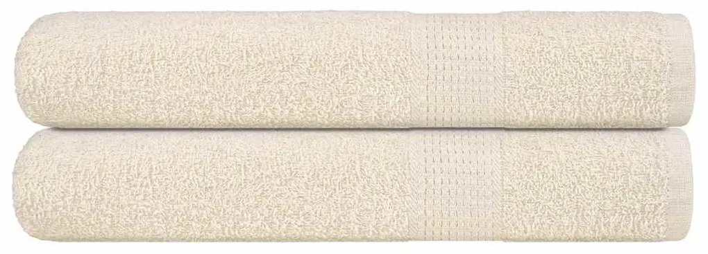 Toalhas de sauna 2 pcs 80x200 cm 360 gsm 100% algodão creme