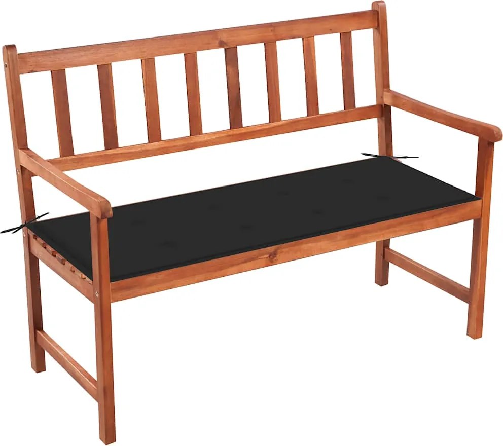 vidaXL Banco de jardim c/ almofadão 120 cm madeira de acácia maciça