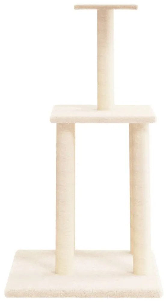 Árvore para gatos c/ postes arranhadores sisal 85,5 cm creme