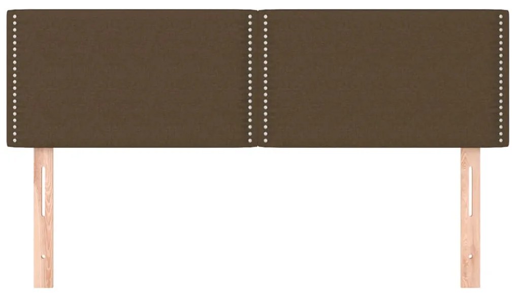 Cabeceira de cama 2 pcs tecido 72x5x78/88 cm castanho-escuro