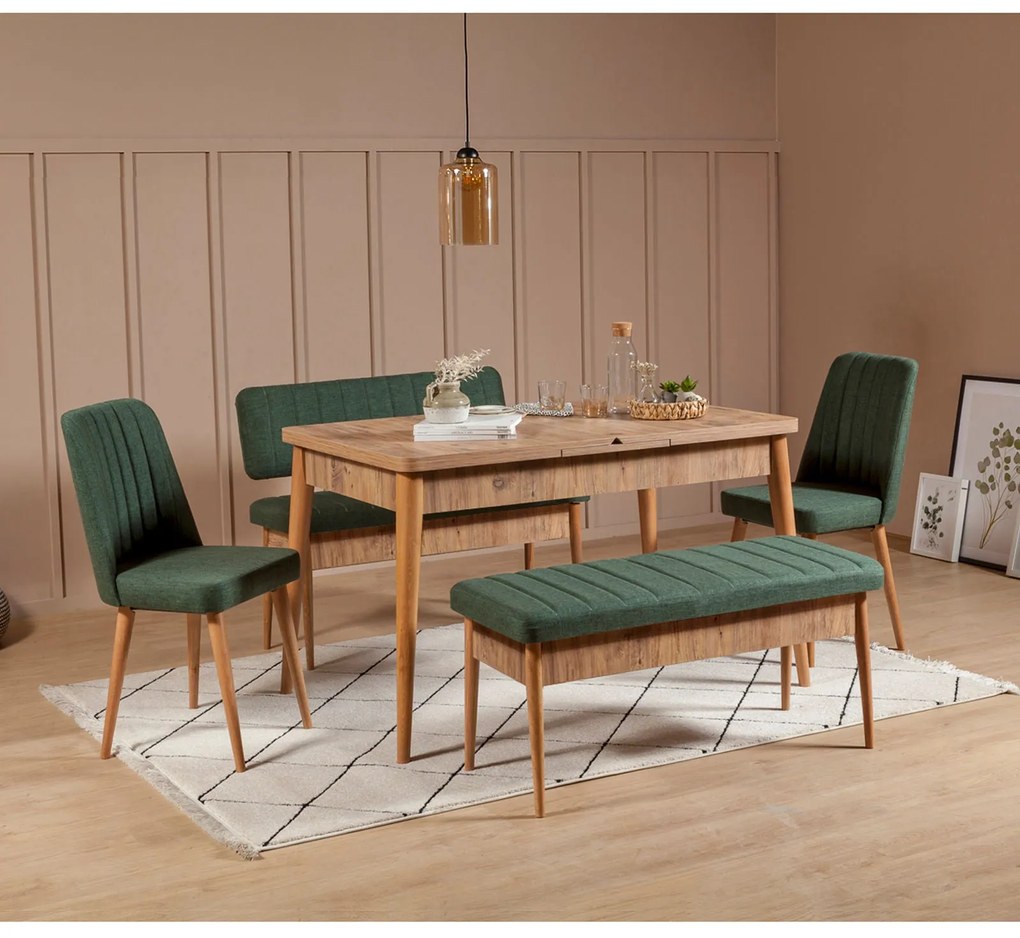 Conjunto de Mesa de Jantar Extensível e Cadeiras Vina – Pinho Atlântic