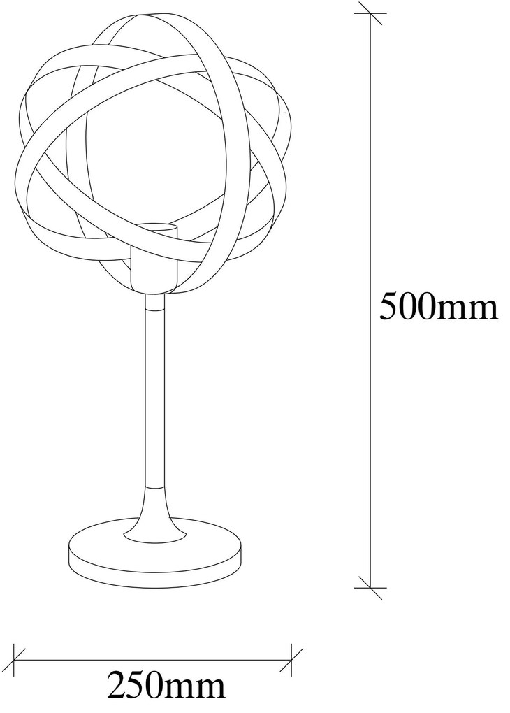 Candeeiro de Mesa Gezegen – Dourado/Preto – 24 cm x 50 cm