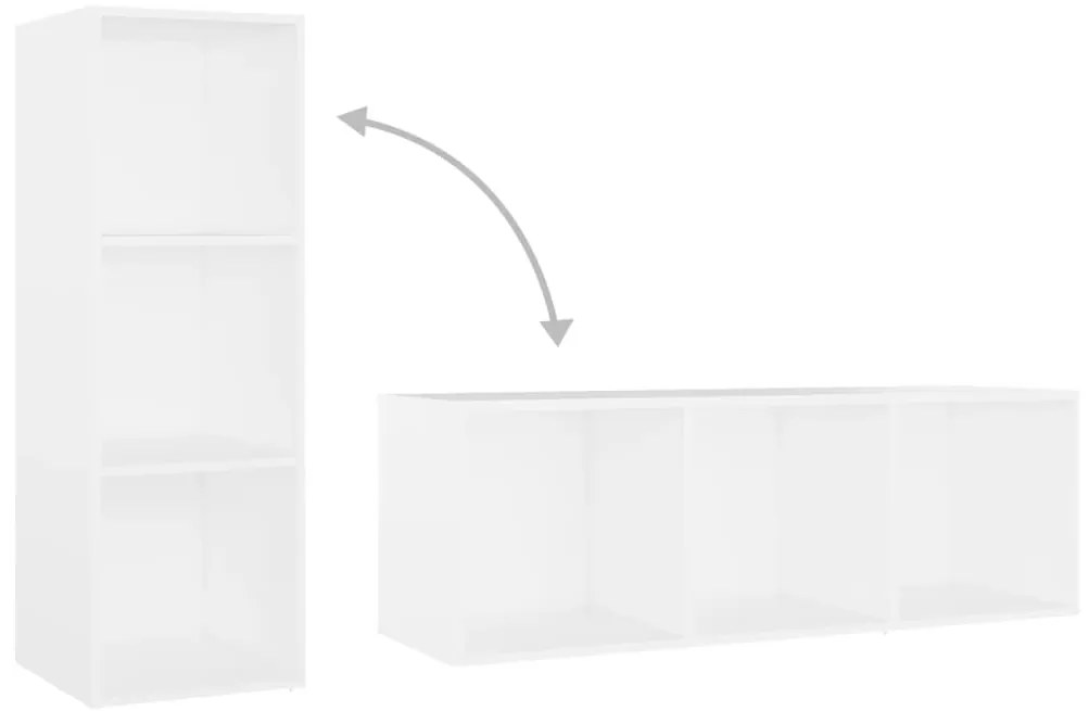 Móveis de TV 2 pcs 107x35x37 cm contraplacado branco
