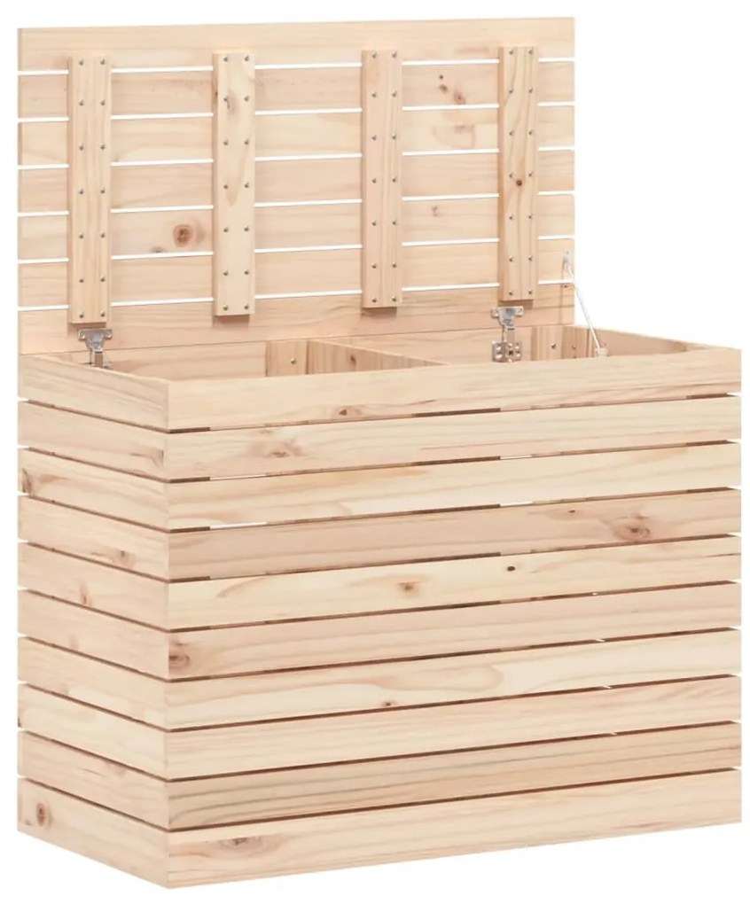 Cesto de roupa suja 88,5x44x66 cm madeira de pinho maciça