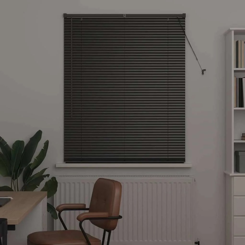 Persiana de Janela com cortinas Outros Manual Preto 105 x 175 cm Alumí