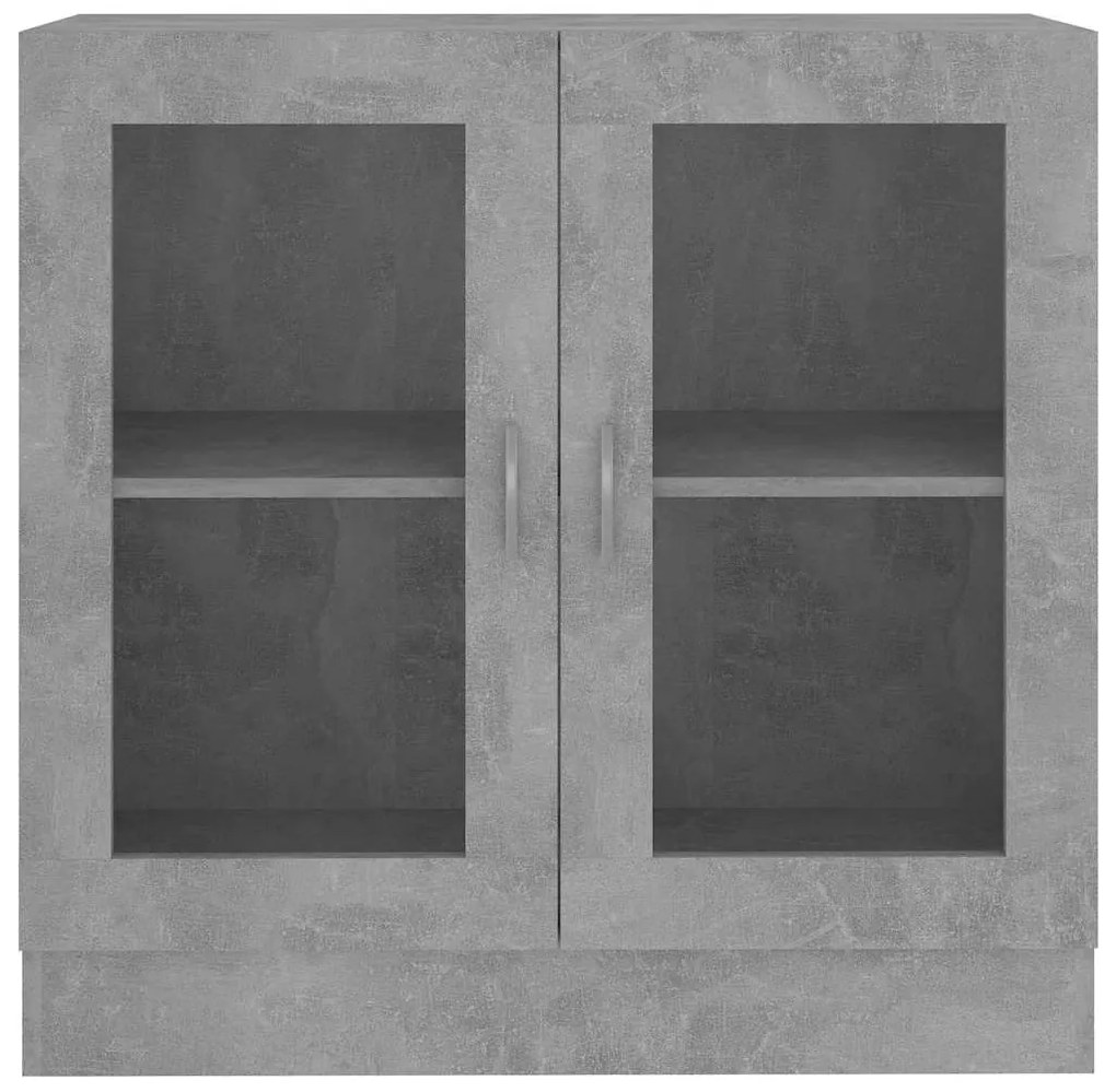 Armário vitrine derivados de madeira cinza cimento