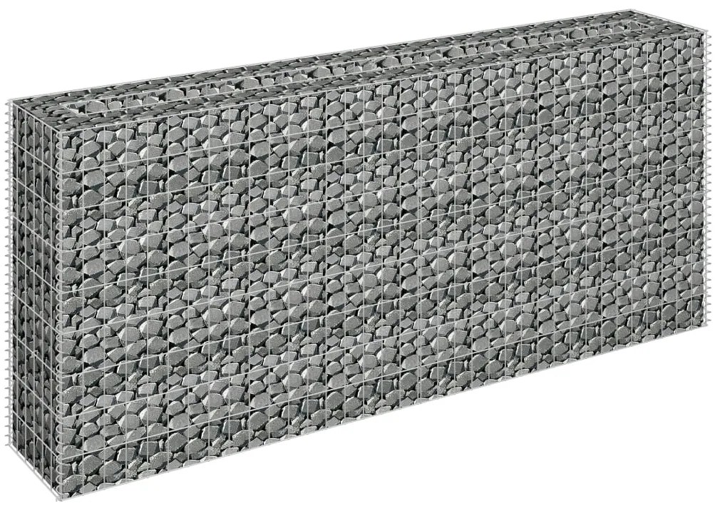 Canteiro elevado/cesto gabião 180x30x90 cm aço galvanizado