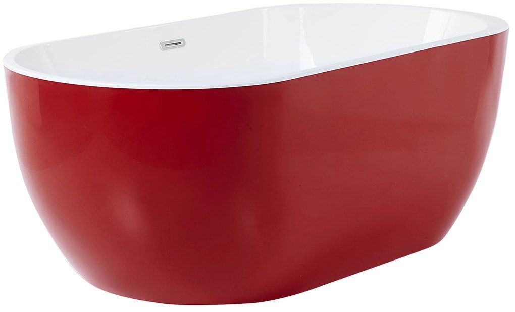 Banheira autónoma em acrílico vermelho 150 x 75 cm NEVIS Beliani