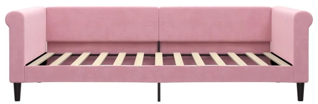 Sofá-cama 100x200 cm veludo rosa