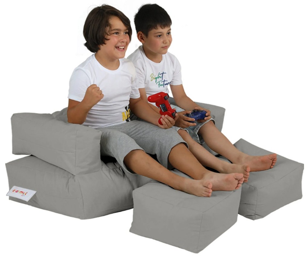 Cadeira de Jardim Kids Double Seat Pouf – Fumado – 100x50x40 cm | Trib