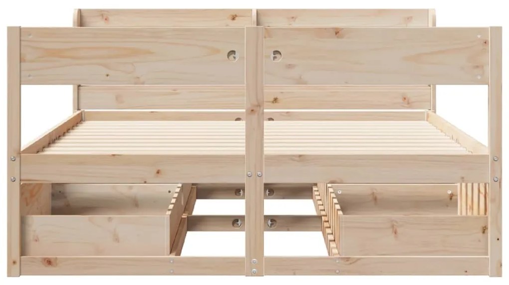 Cama sem colchão 140x190 cm madeira de pinho maciça
