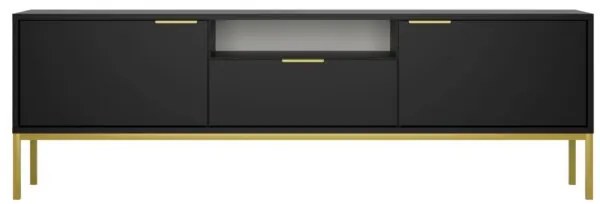 Móvel de TV "AUSTIN" de 2 Portas e 1 Gavetas - 40×175×33 cm - Preto e