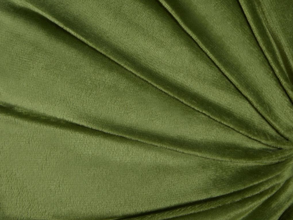 Almofada decorativa com plissados em veludo verde ⌀ 38 cm BODAI Beliani