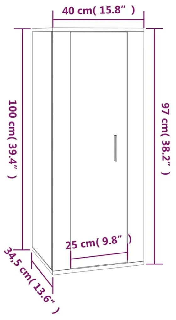 Conjunto móveis de TV 4 pcs madeira processada carvalho fumado