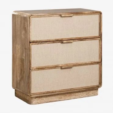 Cómoda 80x40 Cm Em Madeira De Manga, Mdf E Juta Abrams Madeira De Manga - Sklum