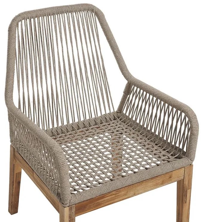 Conjunto de jardim com mesa 200 x 100 cm e 6 cadeiras em branco e creme OLBIA Beliani